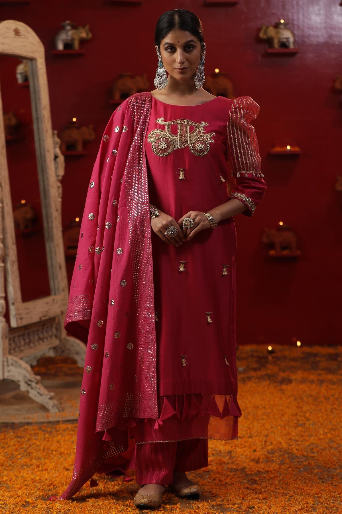 Buy Arpita SulakshanaPink Baggi Embroidered Kurta Set